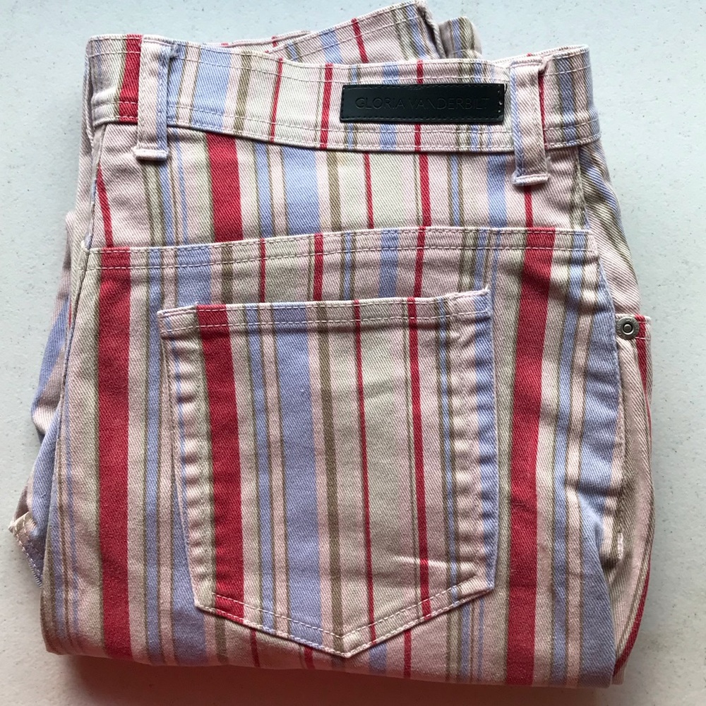 Gloria Vanderbilt striped crop jeans